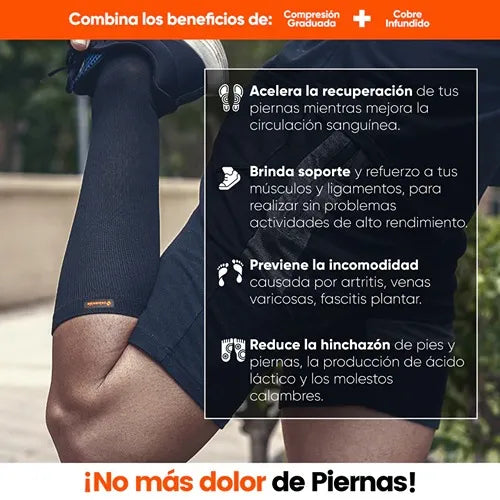 Calcetines de Compresión con Infusión de Cobre 15-20mmHg | 🔥¡Lleva 3 y paga 2!🔥