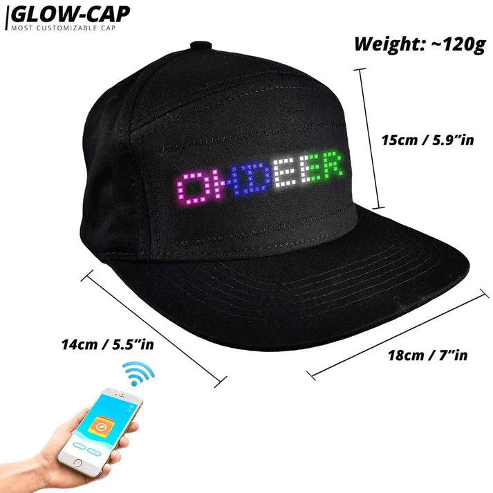 Gorra con Pantalla LED Personalizable GlowCap