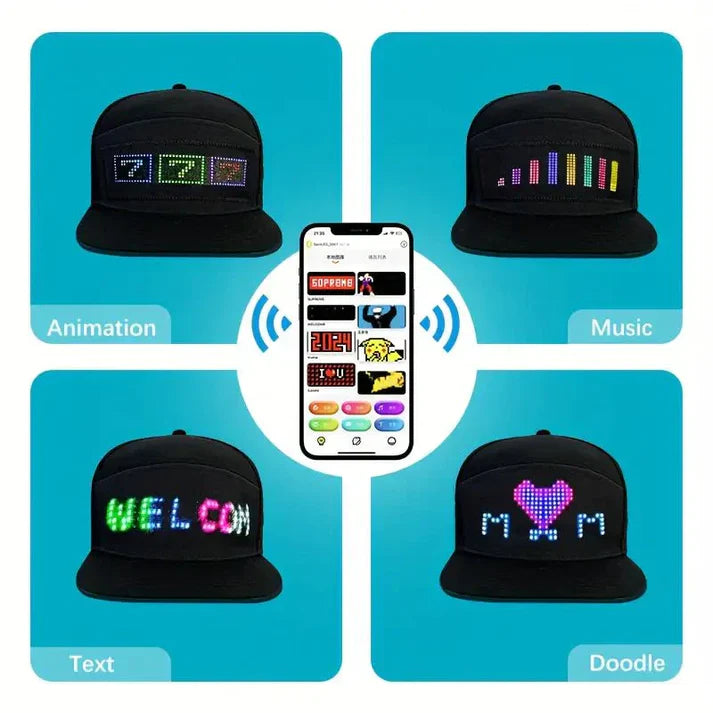 Gorra con Pantalla LED Personalizable GlowCap